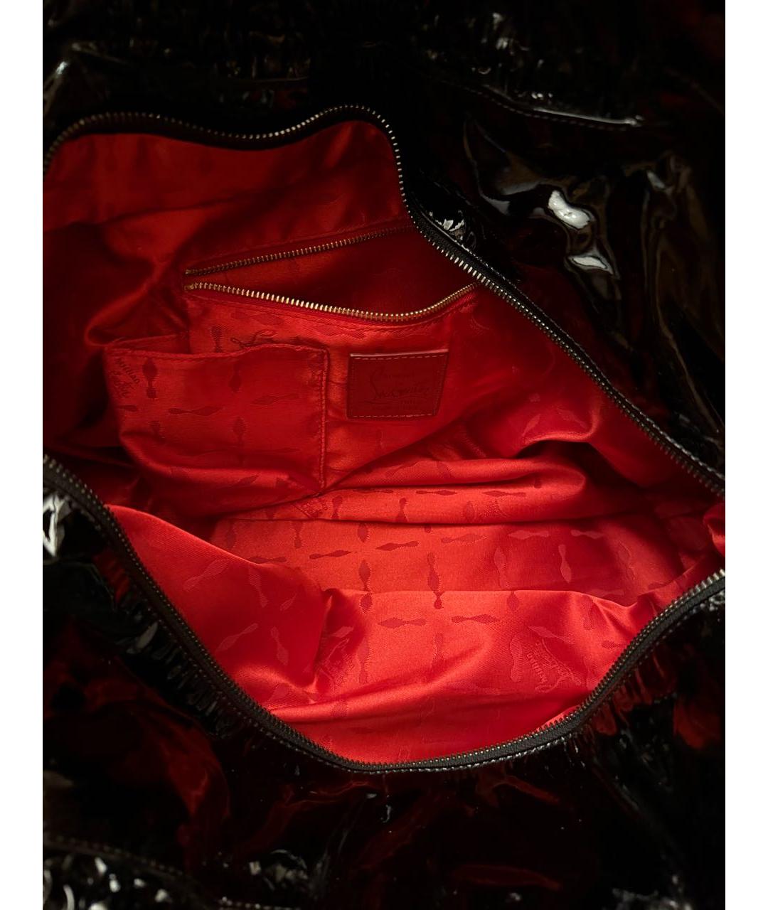 CHRISTIAN LOUBOUTIN Черная сумка с короткими ручками из лакированной кожи, фото 4