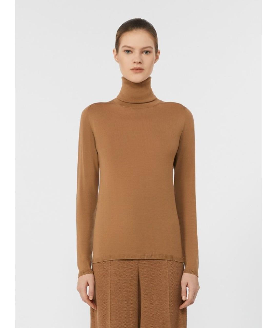 MAX MARA Коричневый шерстяной джемпер / свитер, фото 2
