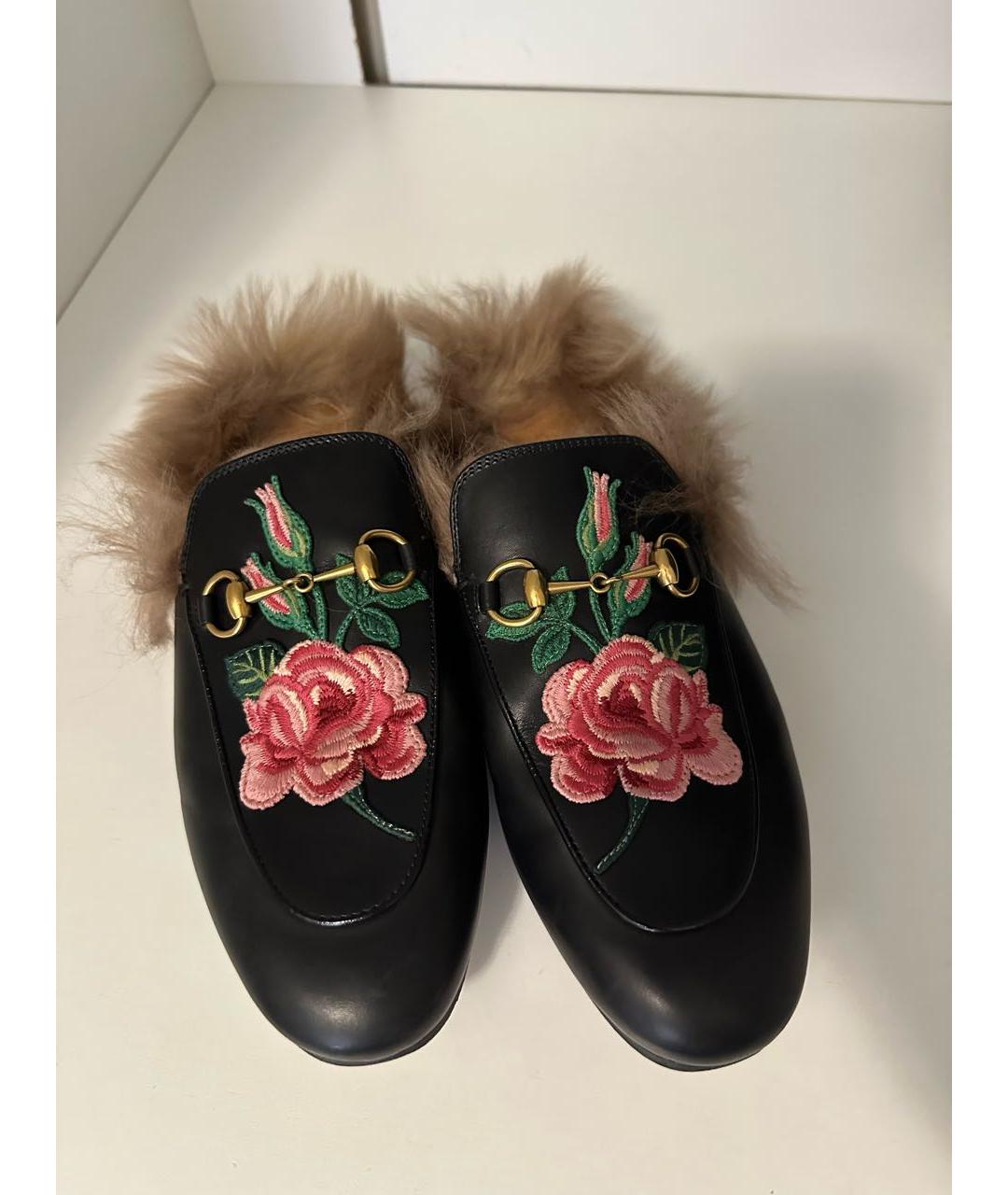 GUCCI Черные кожаные мюли, фото 3