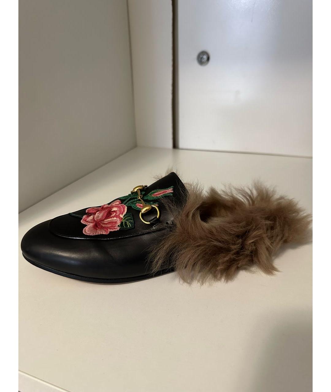 GUCCI Черные кожаные мюли, фото 5