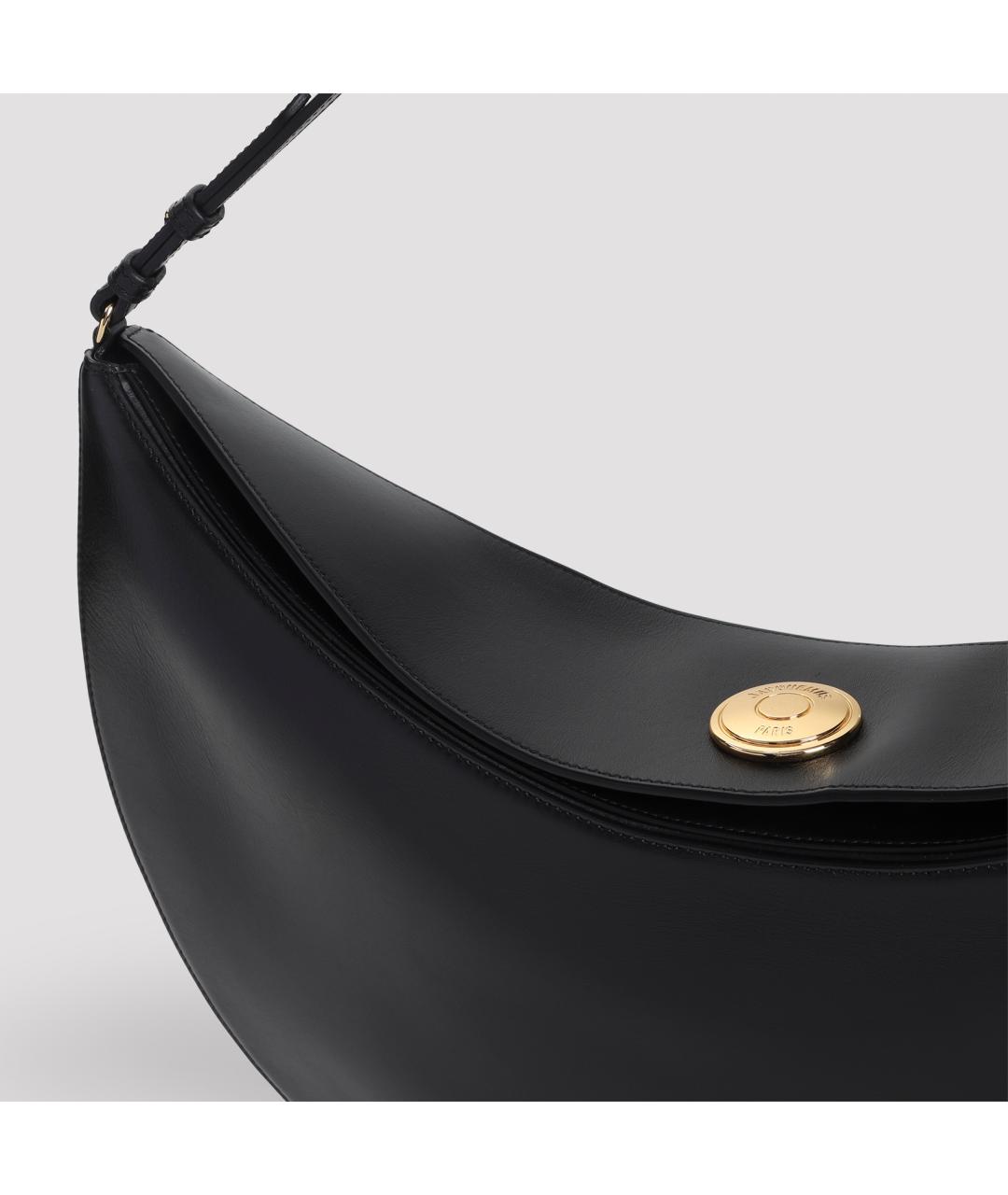 JACQUEMUS Черная кожаная сумка через плечо, фото 5