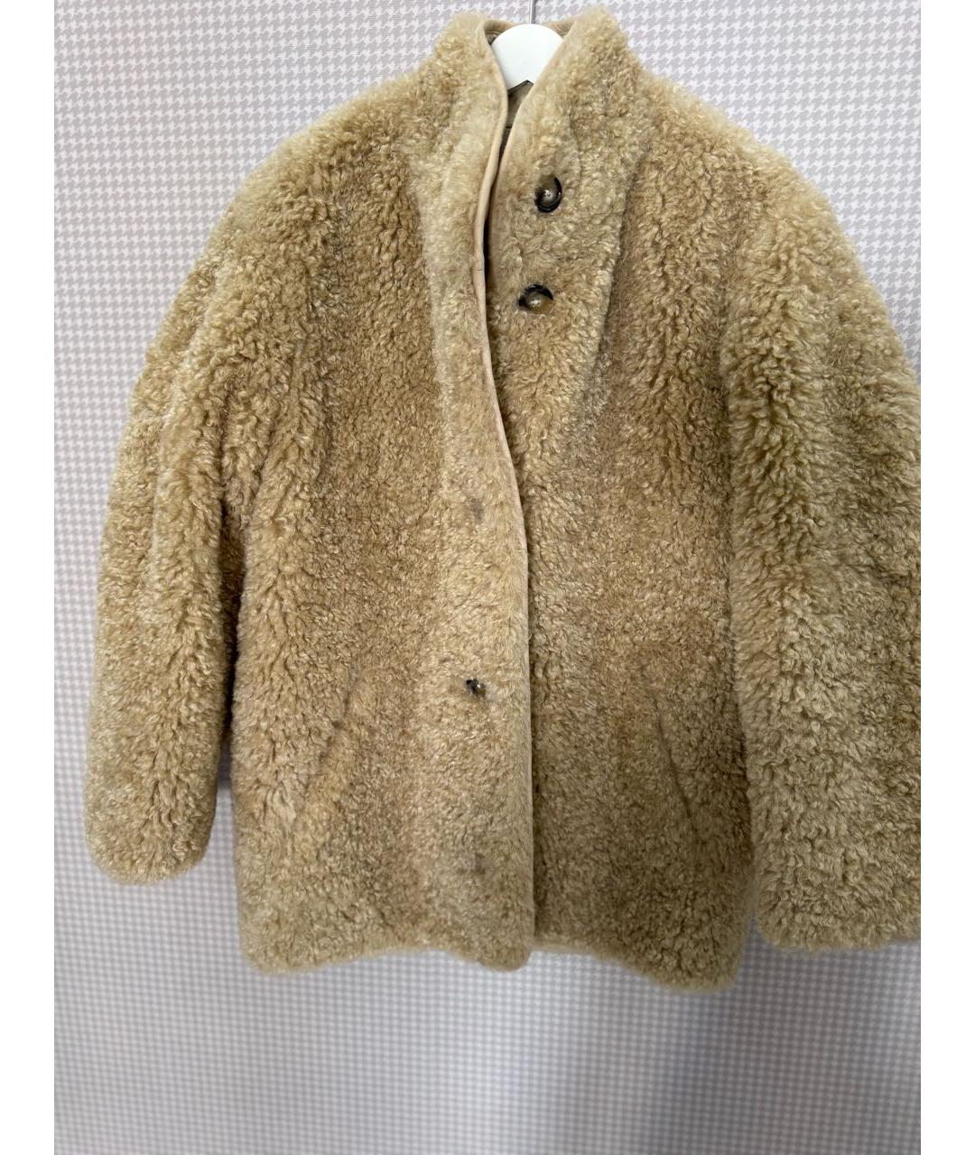 ISABEL MARANT ETOILE Бежевая полиэстеровая шуба, фото 5