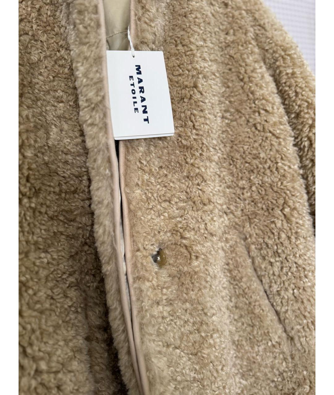 ISABEL MARANT ETOILE Бежевая полиэстеровая шуба, фото 4