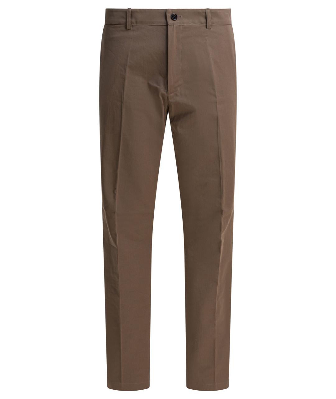 BURBERRY Коричневые хлопковые повседневные брюки, фото 1