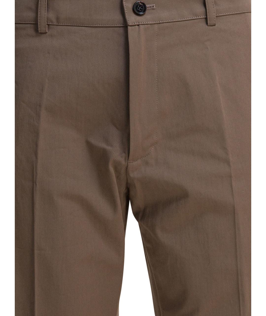 BURBERRY Коричневые хлопковые повседневные брюки, фото 3