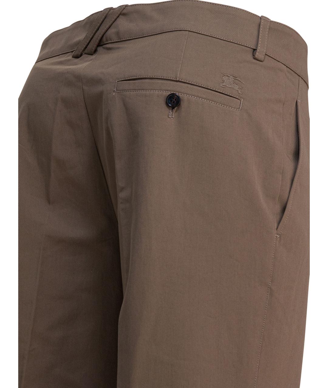 BURBERRY Коричневые хлопковые повседневные брюки, фото 4