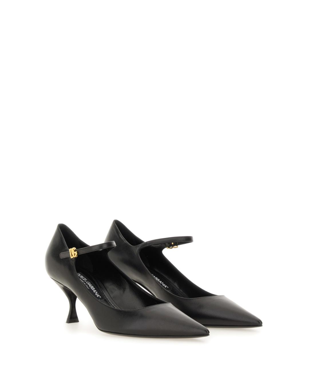 DOLCE&GABBANA Черные кожаные туфли, фото 3