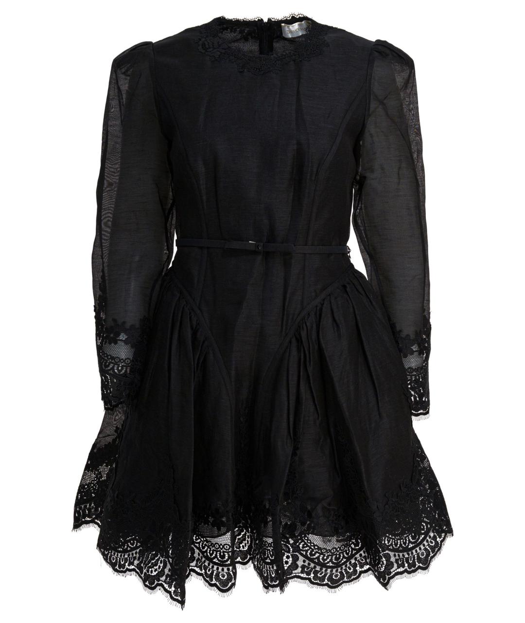 ZIMMERMANN Черное льняное повседневное платье, фото 1