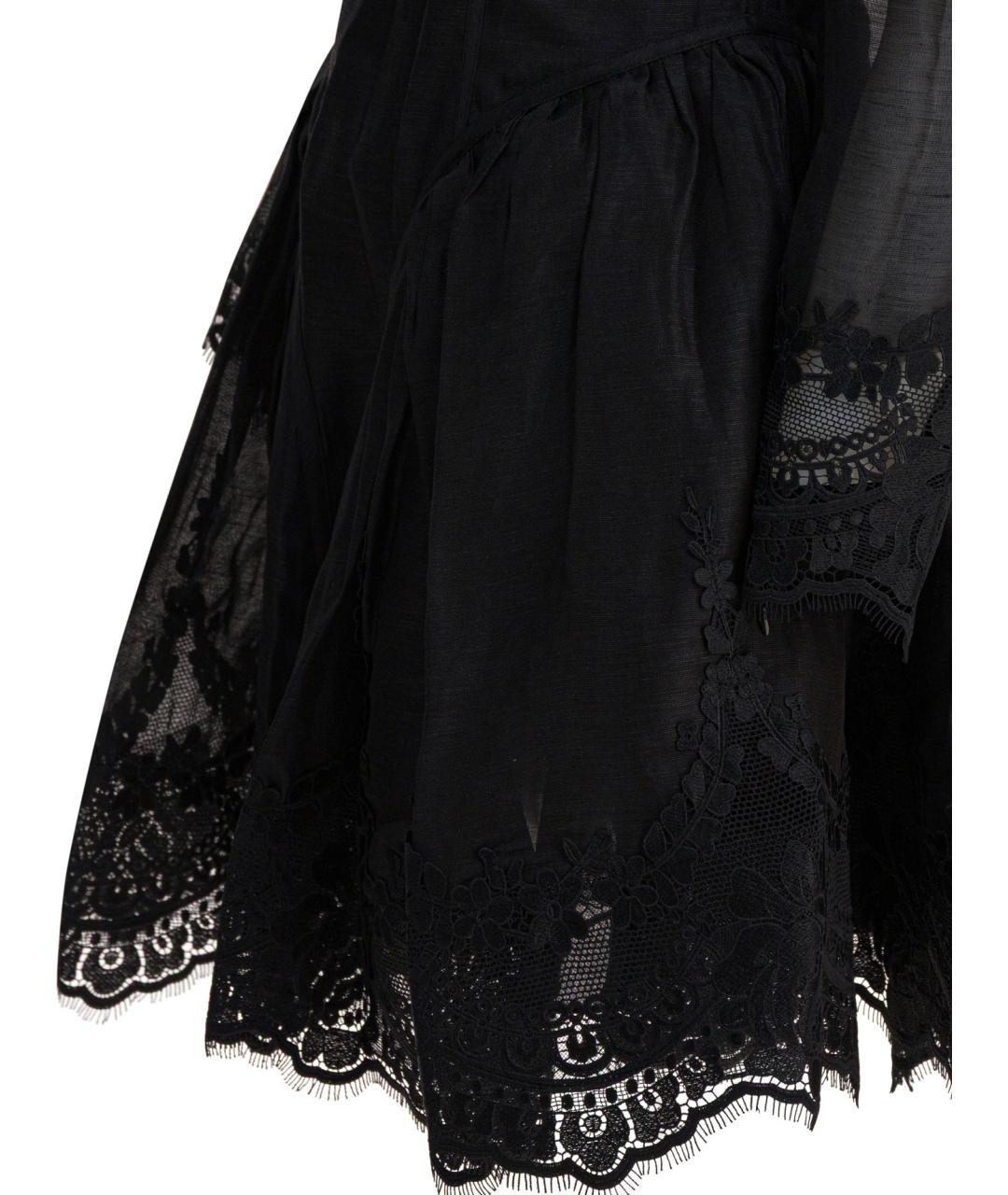 ZIMMERMANN Черное льняное повседневное платье, фото 4
