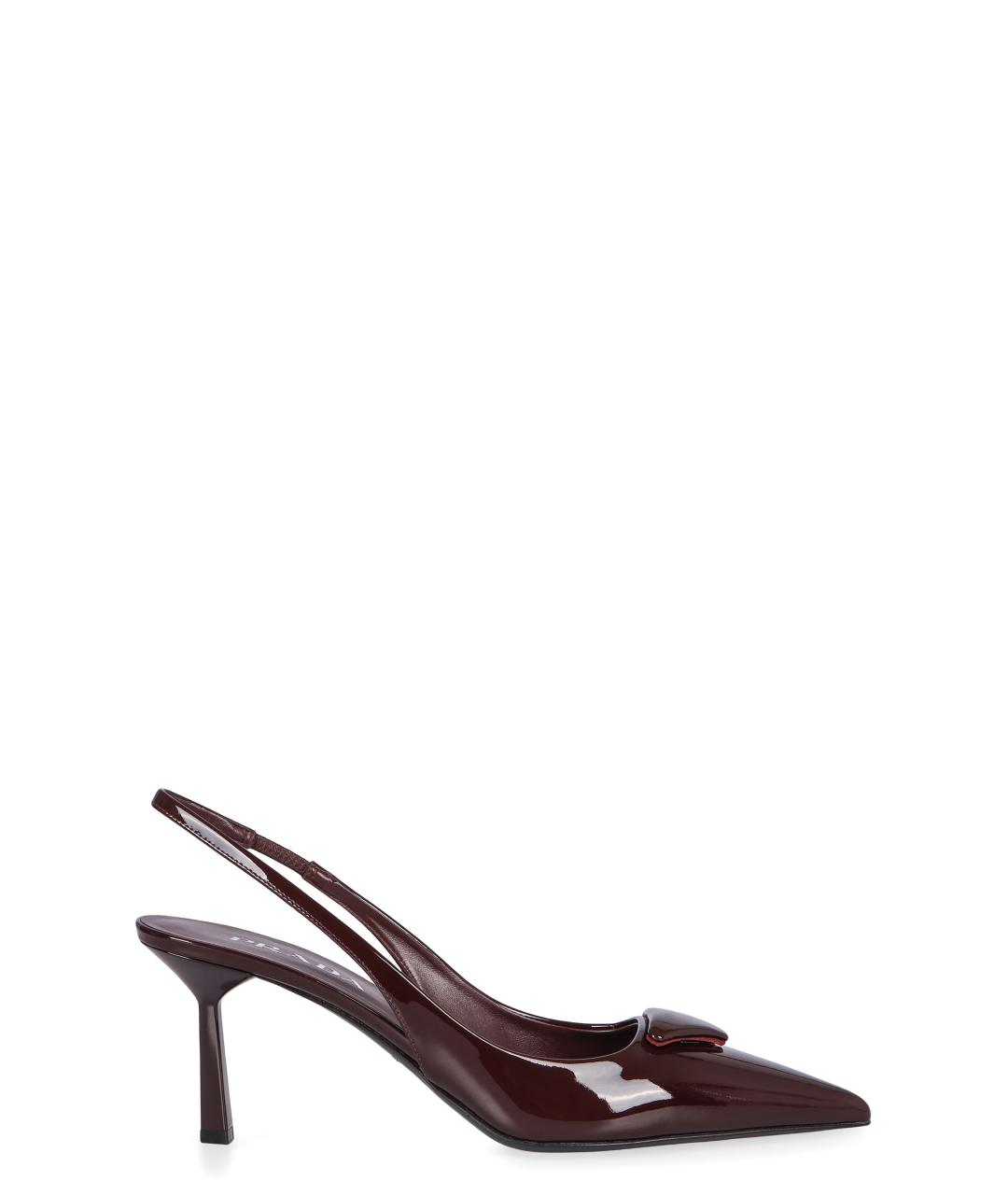 PRADA Бордовые туфли из лакированной кожи, фото 1