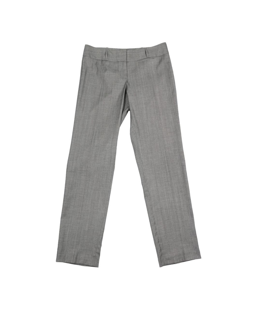 HUGO BOSS Серые шерстяные прямые брюки, фото 1