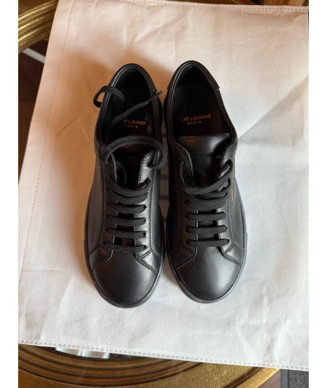 SAINT LAURENT Черные кожаные кеды, фото 3