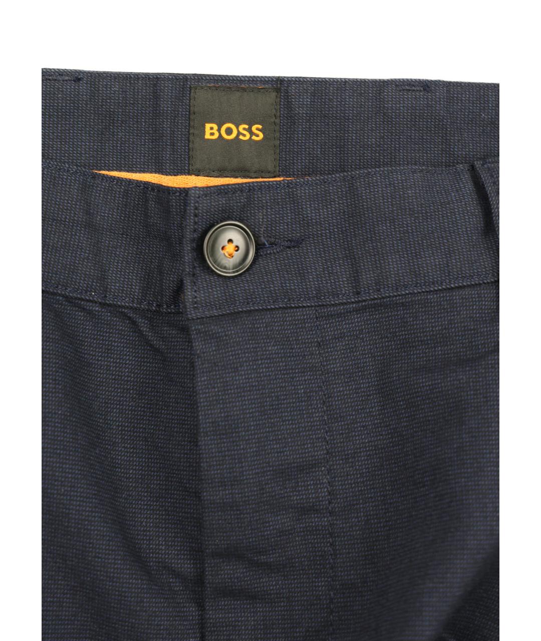 HUGO BOSS Синие хлопковые классические брюки, фото 3