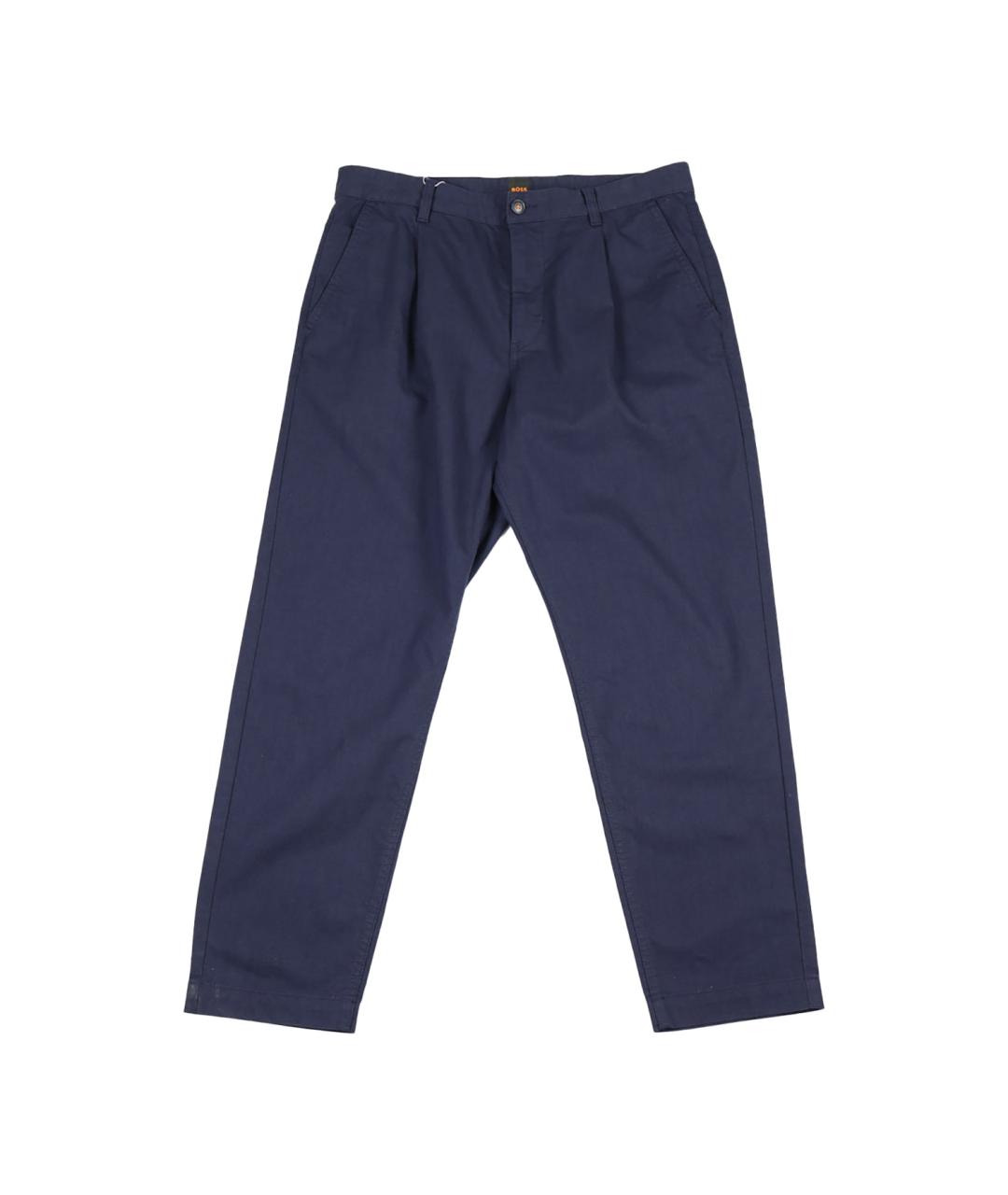 HUGO BOSS Синие хлопковые классические брюки, фото 1