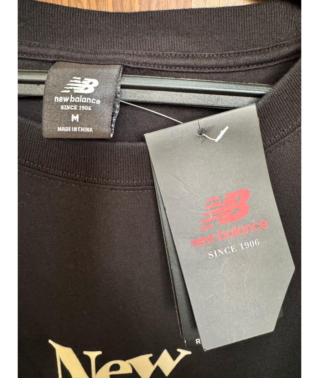 NEW BALANCE Черная хлопковая футболка, фото 4