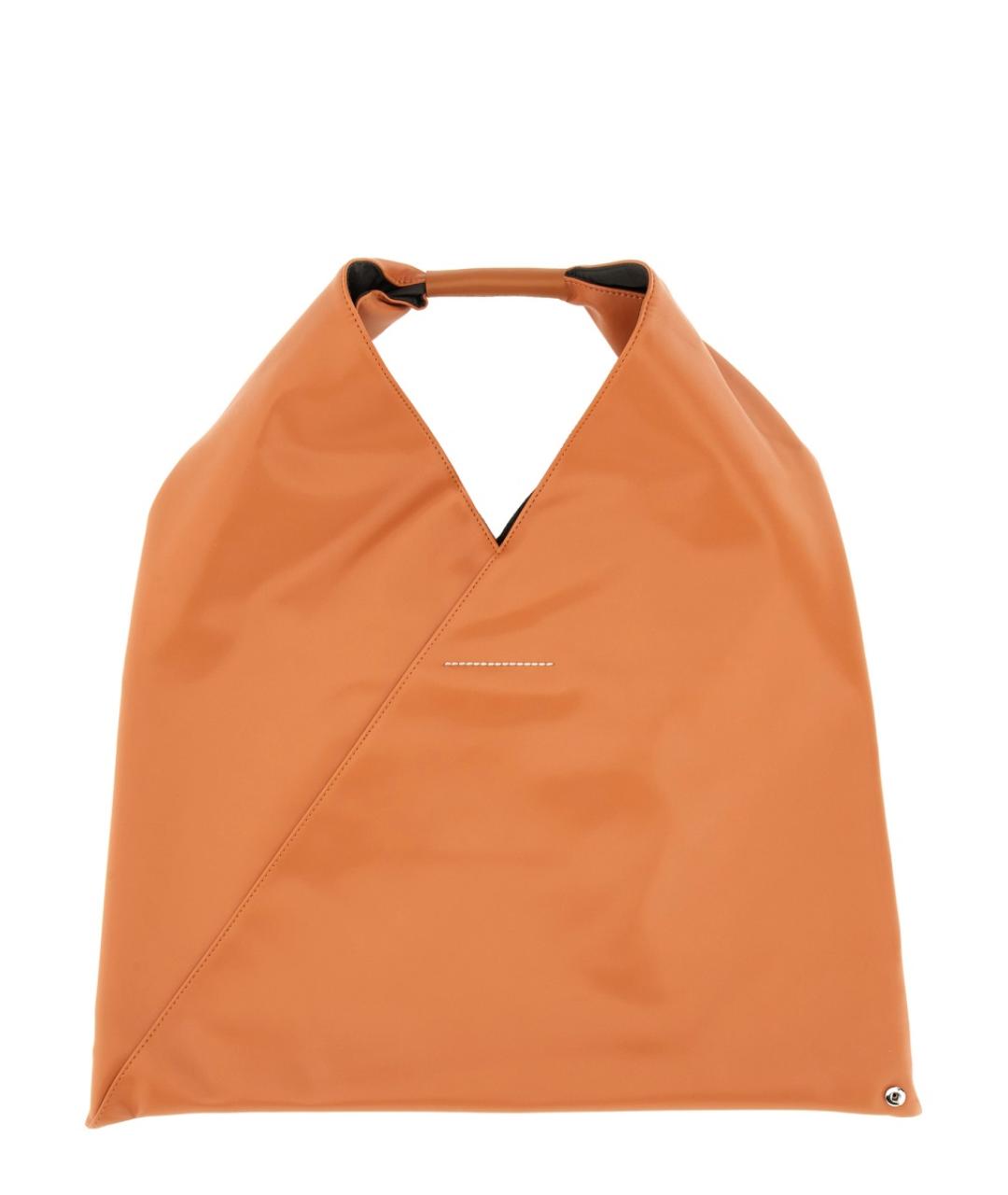 MM6 MAISON MARGIELA Оранжевая синтетическая сумка с короткими ручками, фото 2