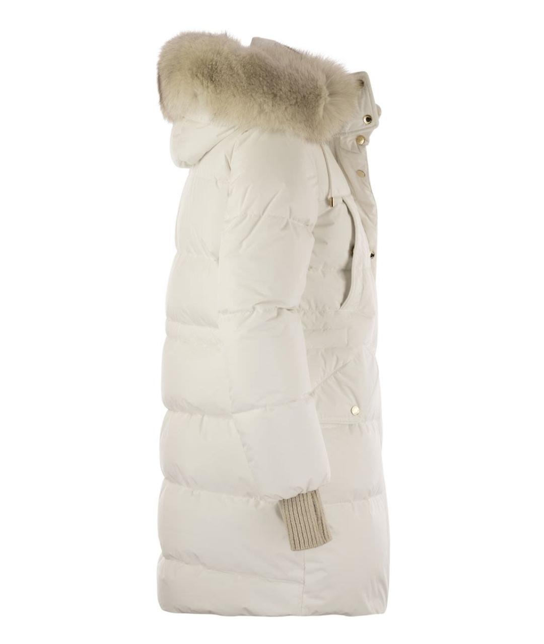 MOORER Белый полиэстеровый пуховик, фото 3