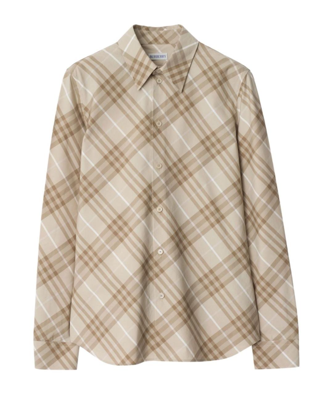 BURBERRY Бежевая хлопковая футболка, фото 1