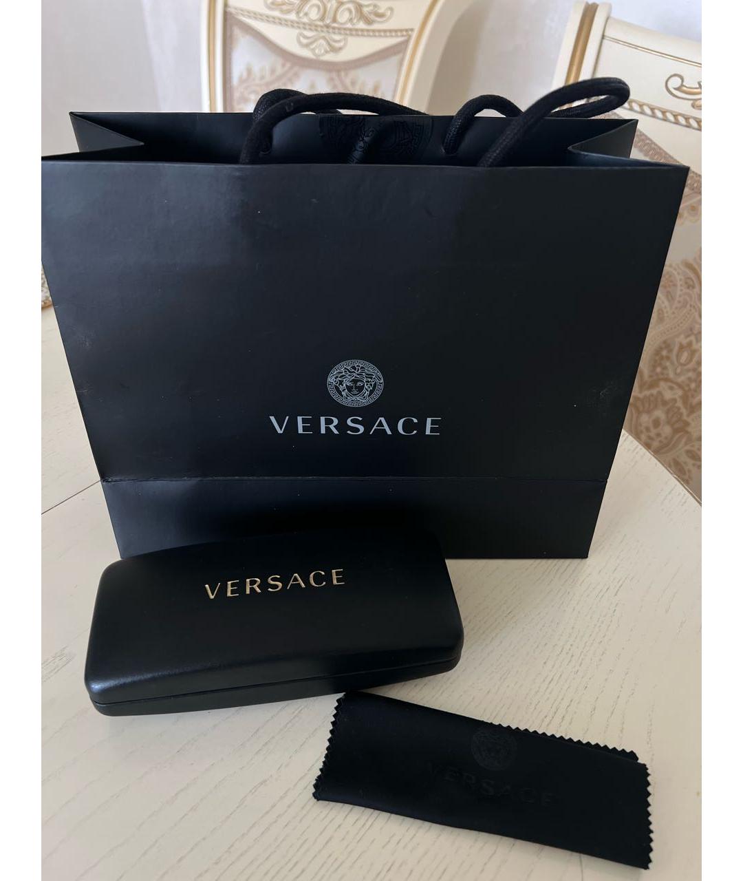 VERSACE Черные пластиковые солнцезащитные очки, фото 4
