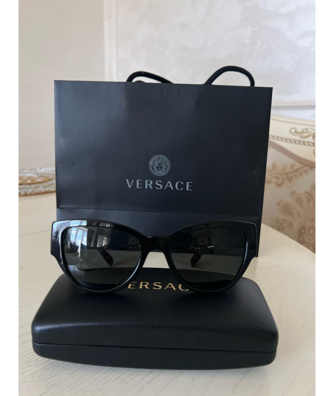 VERSACE Черные пластиковые солнцезащитные очки, фото 5