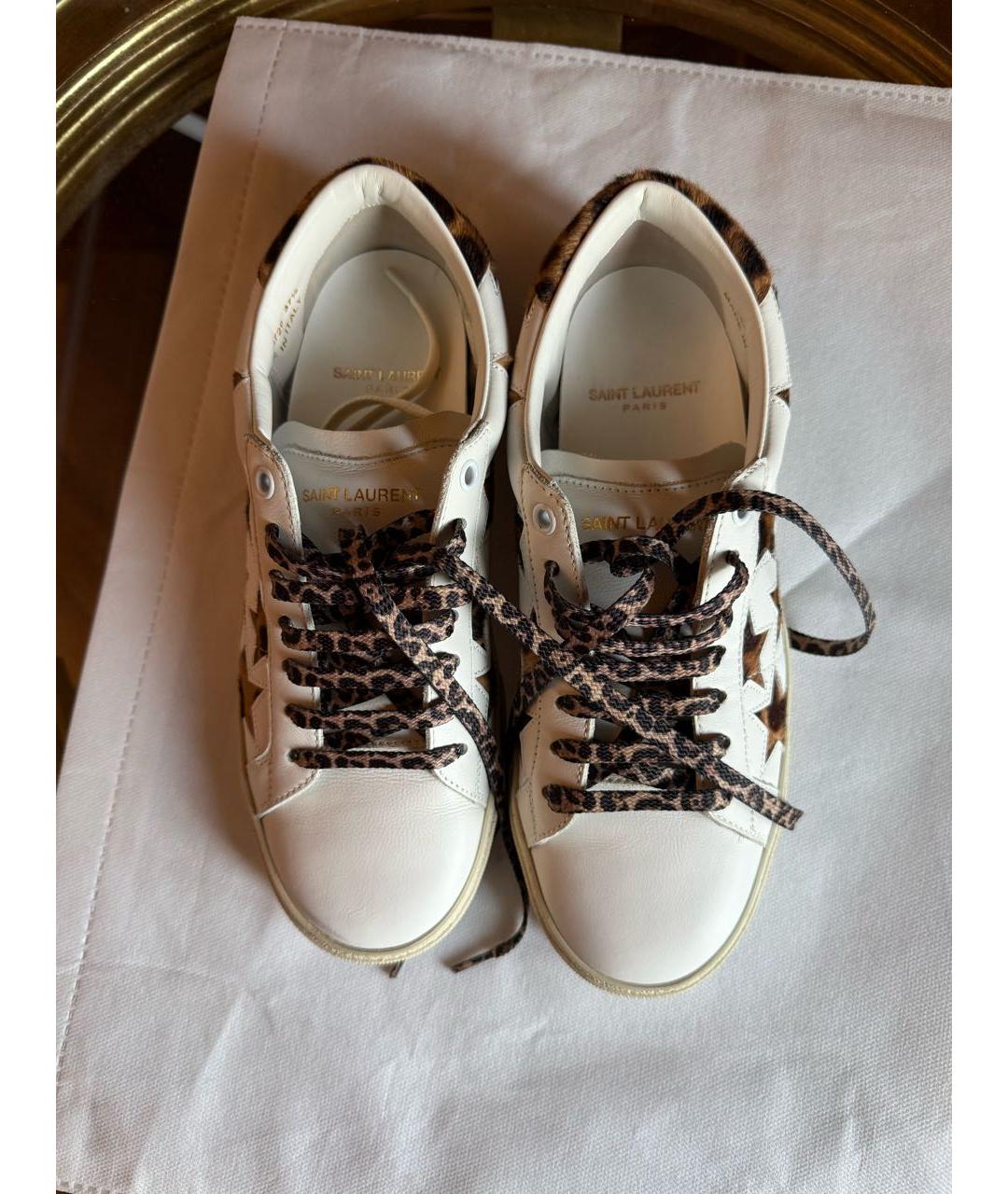 SAINT LAURENT Белые кожаные кеды, фото 3