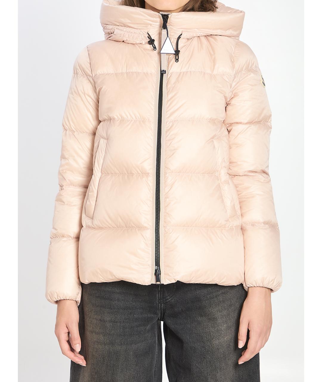 MONCLER Розовый полиамидовый пуховик, фото 2
