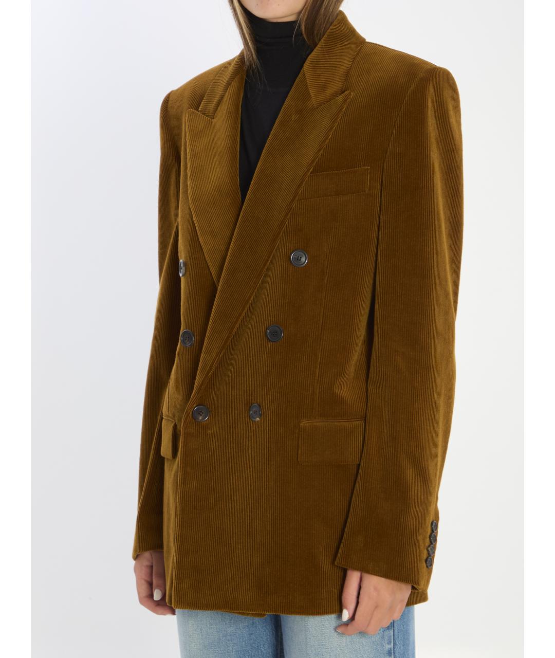 SAINT LAURENT Коричневая хлопковая куртка, фото 3