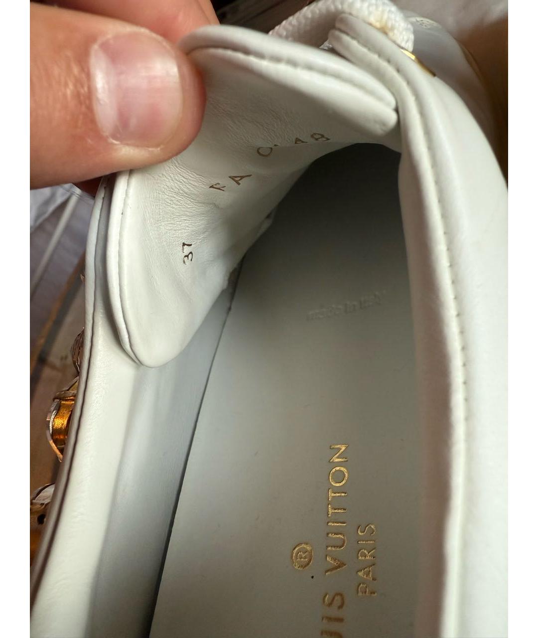 LOUIS VUITTON Белые кожаные кеды, фото 5