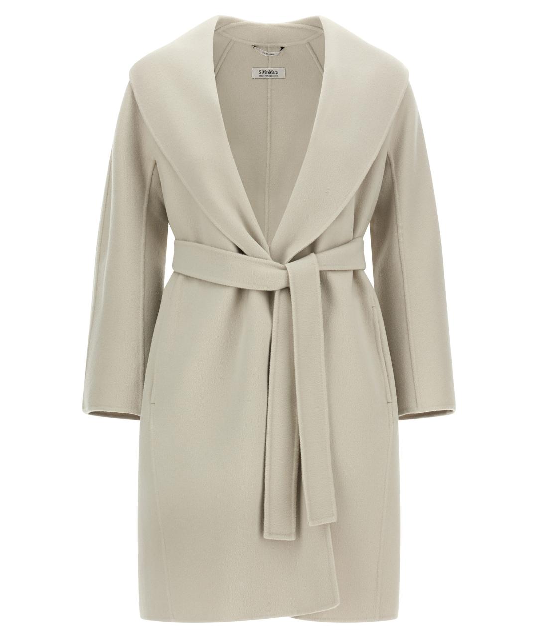 'S MAX MARA Белое шерстяное пальто, фото 1