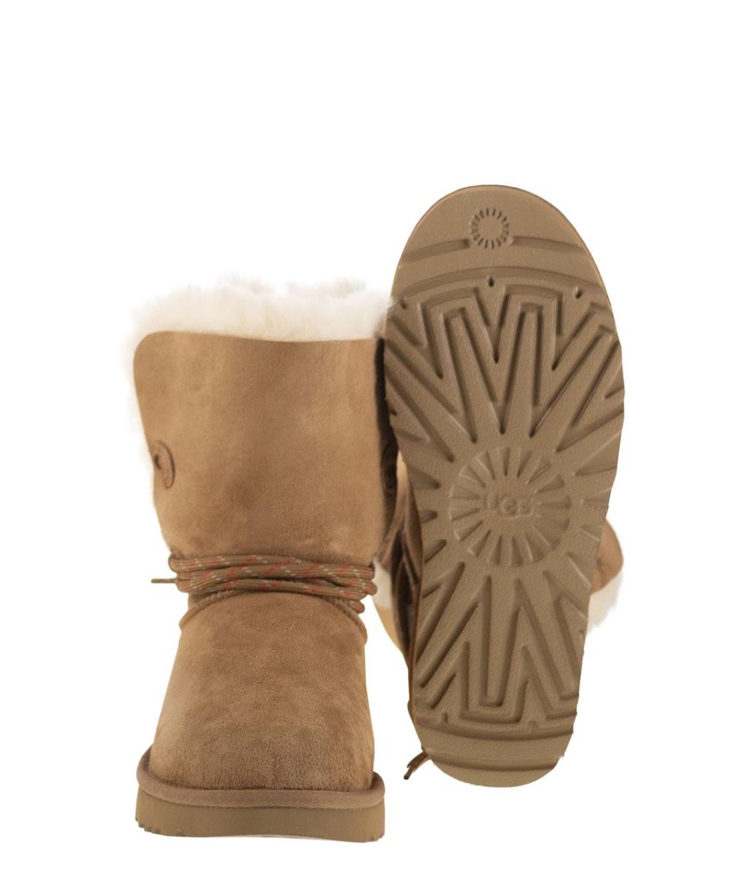 UGG AUSTRALIA Бежевые замшевые ботинки, фото 5