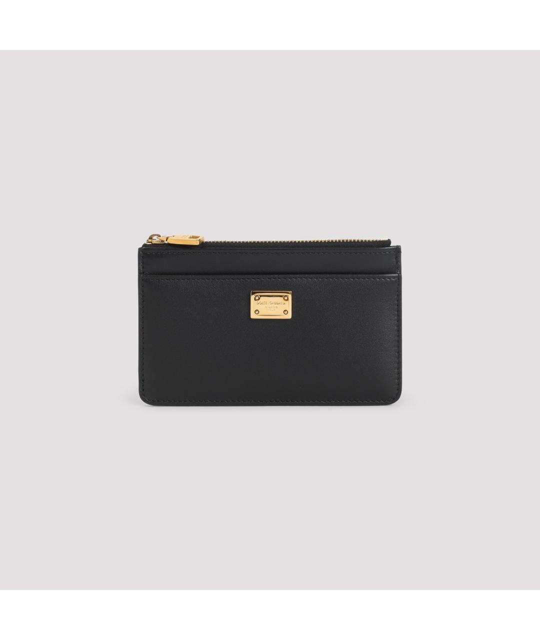 DOLCE&GABBANA Черный кожаный кошелек, фото 2