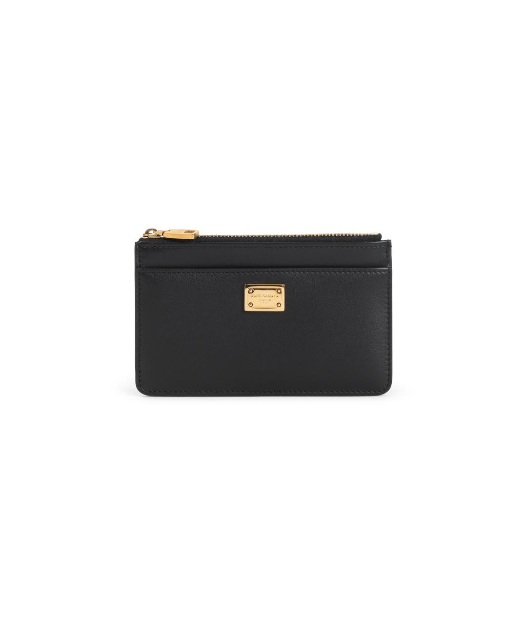 DOLCE&GABBANA Черный кожаный кошелек, фото 1