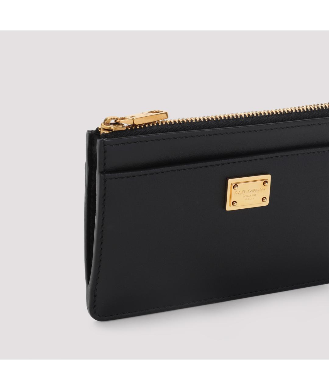 DOLCE&GABBANA Черный кожаный кошелек, фото 4