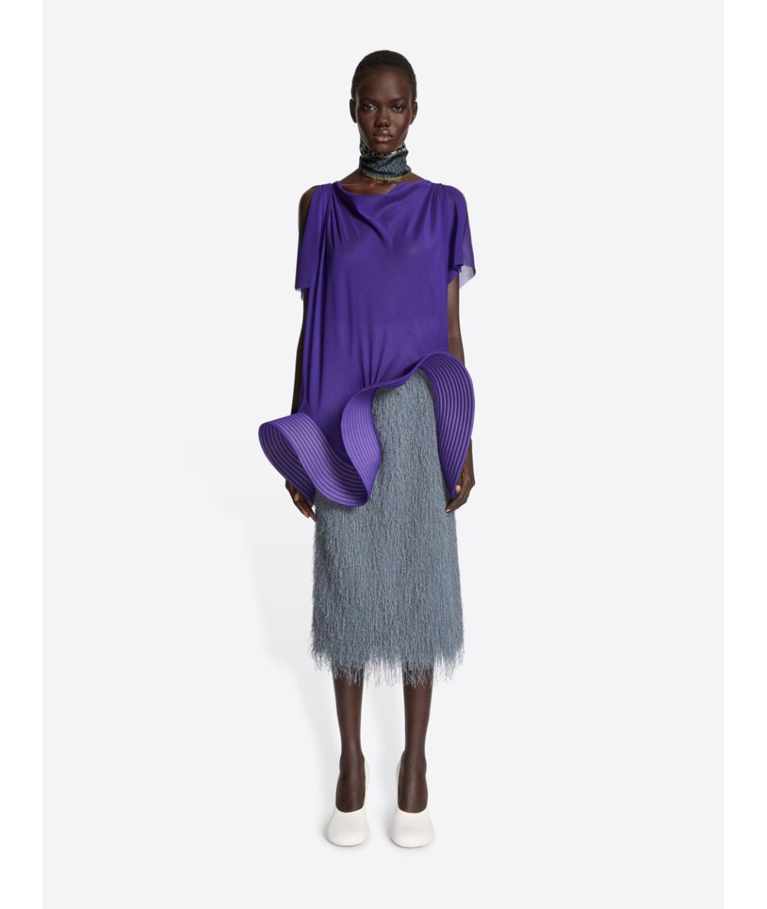 DRIES VAN NOTEN Серая полиэстеровая юбка миди, фото 2