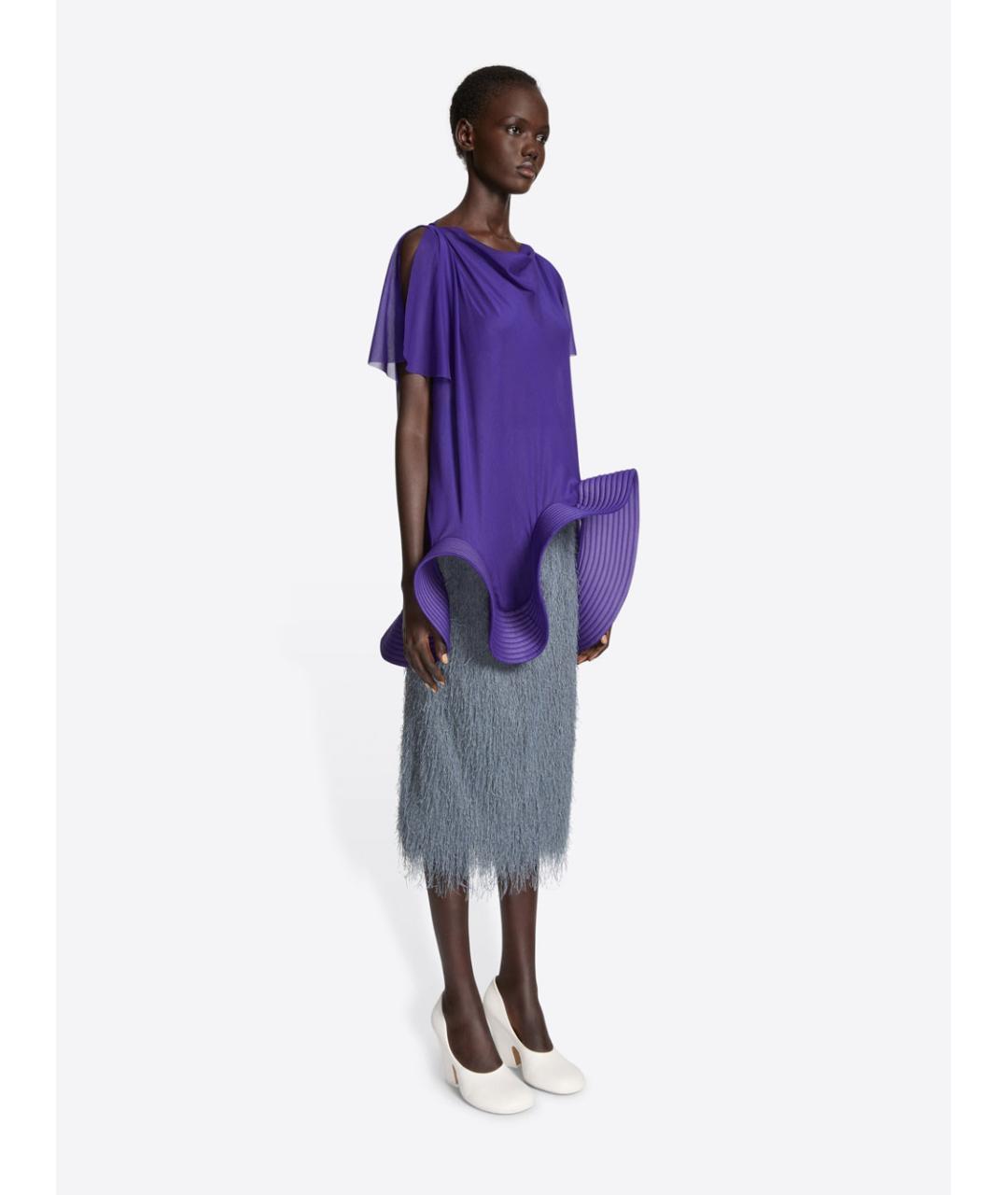 DRIES VAN NOTEN Серая полиэстеровая юбка миди, фото 3