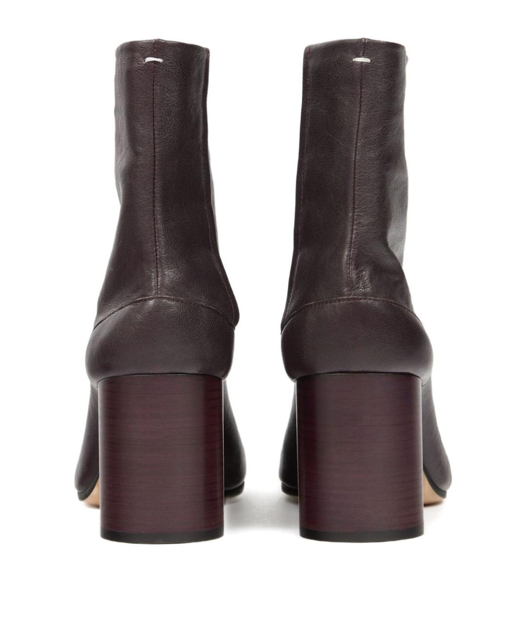MAISON MARGIELA Бордовые кожаные ботильоны, фото 2