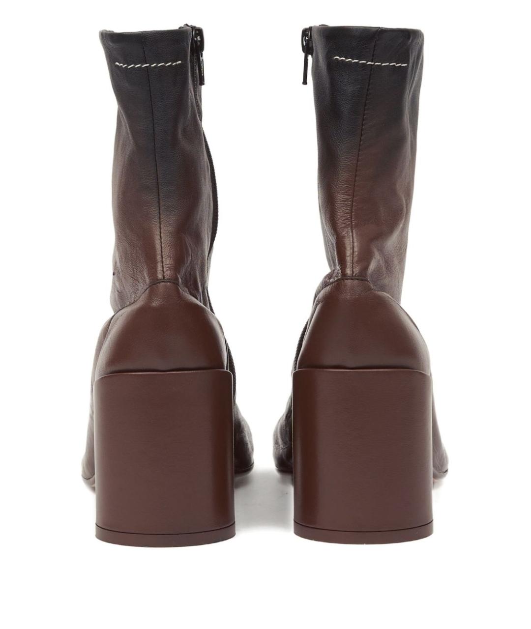 MM6 MAISON MARGIELA Коричневые кожаные сапоги, фото 4