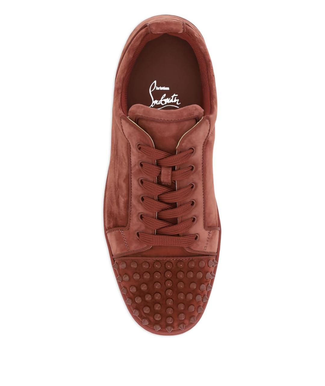 CHRISTIAN LOUBOUTIN Коричневые замшевые низкие кроссовки / кеды, фото 3