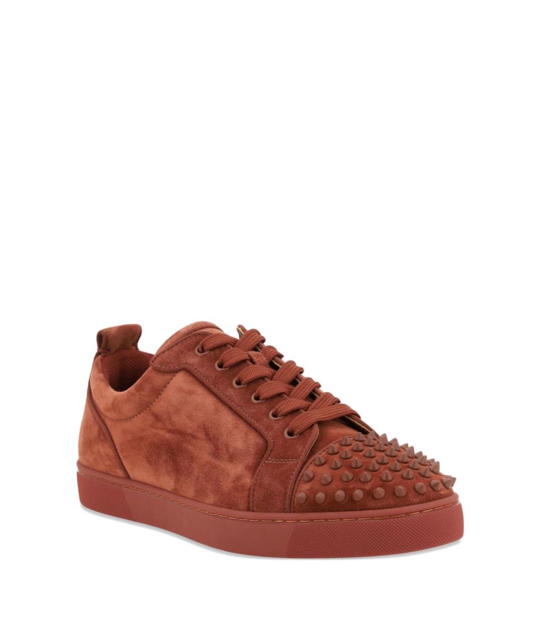 CHRISTIAN LOUBOUTIN Коричневые замшевые низкие кроссовки / кеды, фото 2