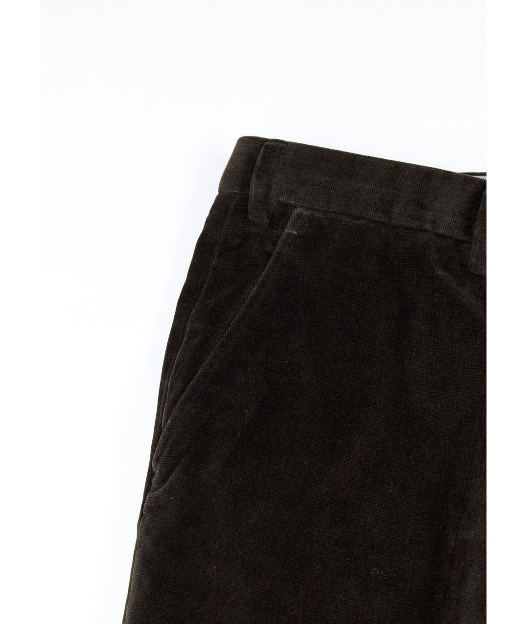 BRIONI Коричневые хлопковые классические брюки, фото 5