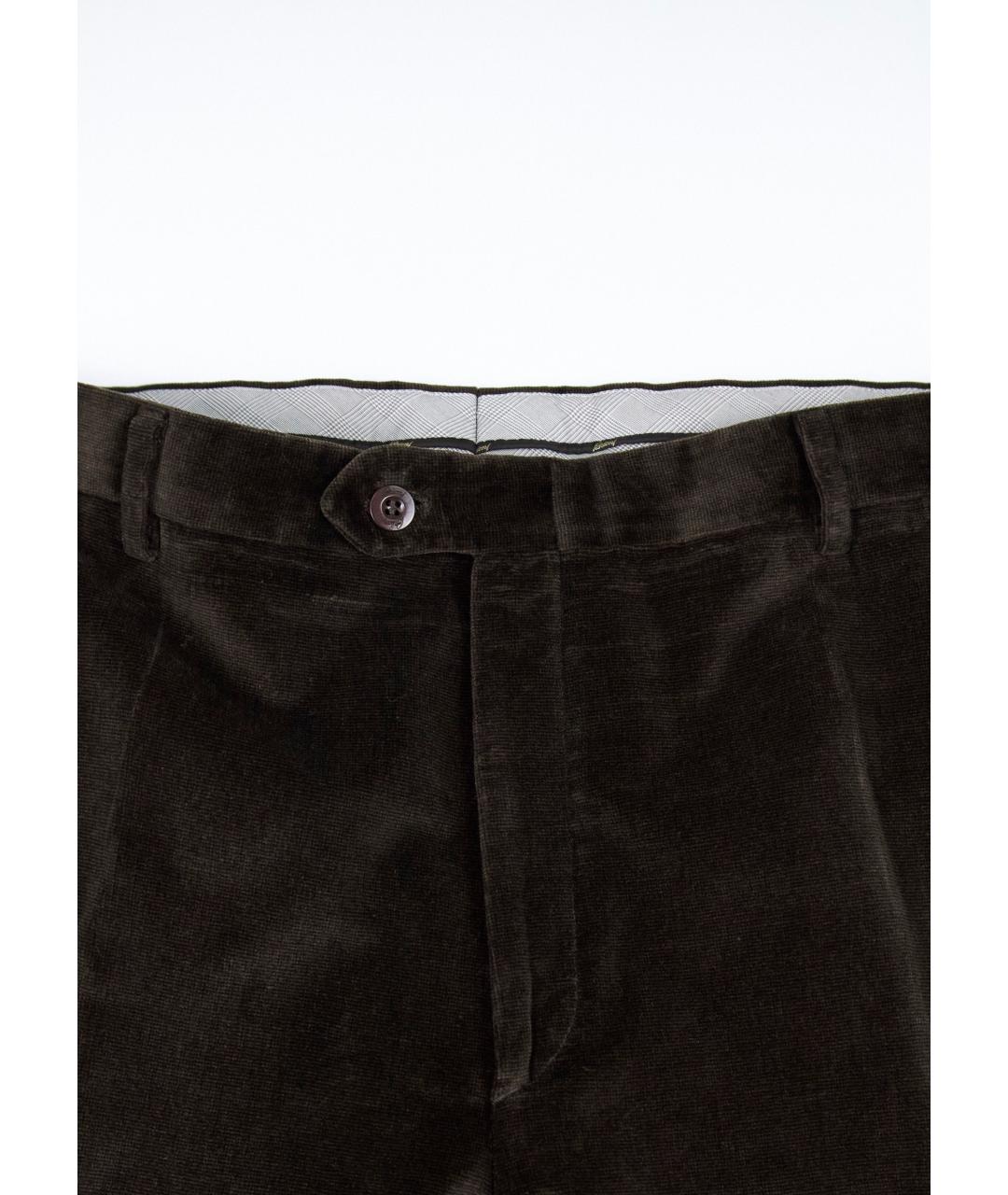 BRIONI Коричневые хлопковые классические брюки, фото 4