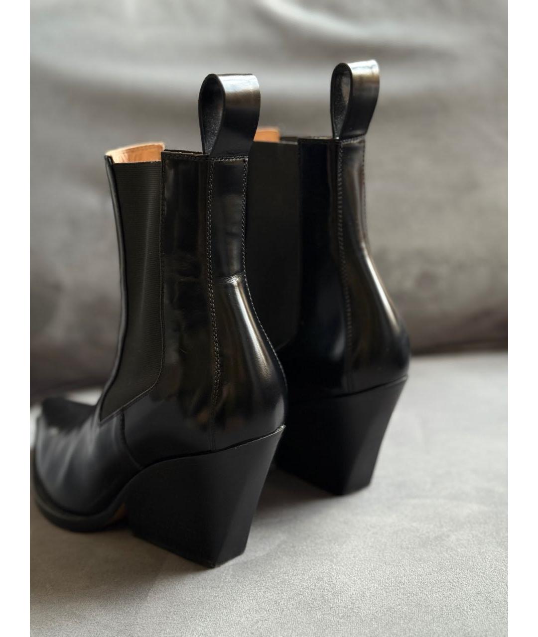 BOTTEGA VENETA Черные кожаные ботинки, фото 4