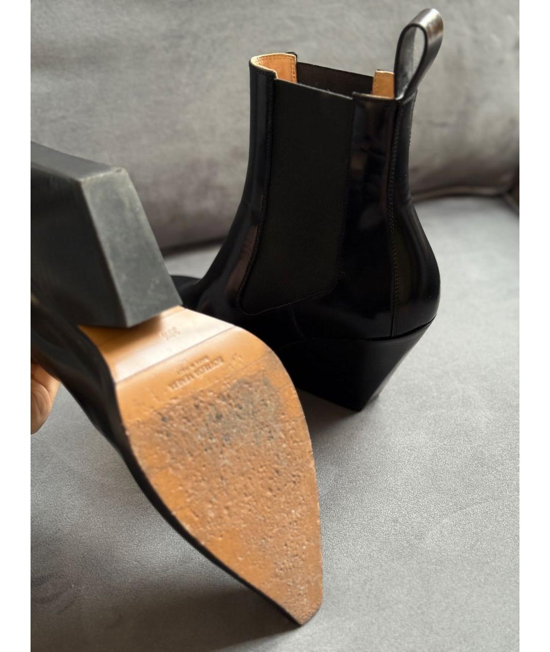 BOTTEGA VENETA Черные кожаные ботинки, фото 5
