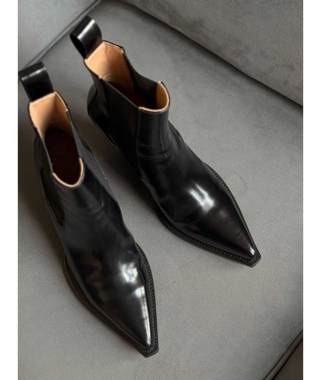 BOTTEGA VENETA Черные кожаные ботинки, фото 2