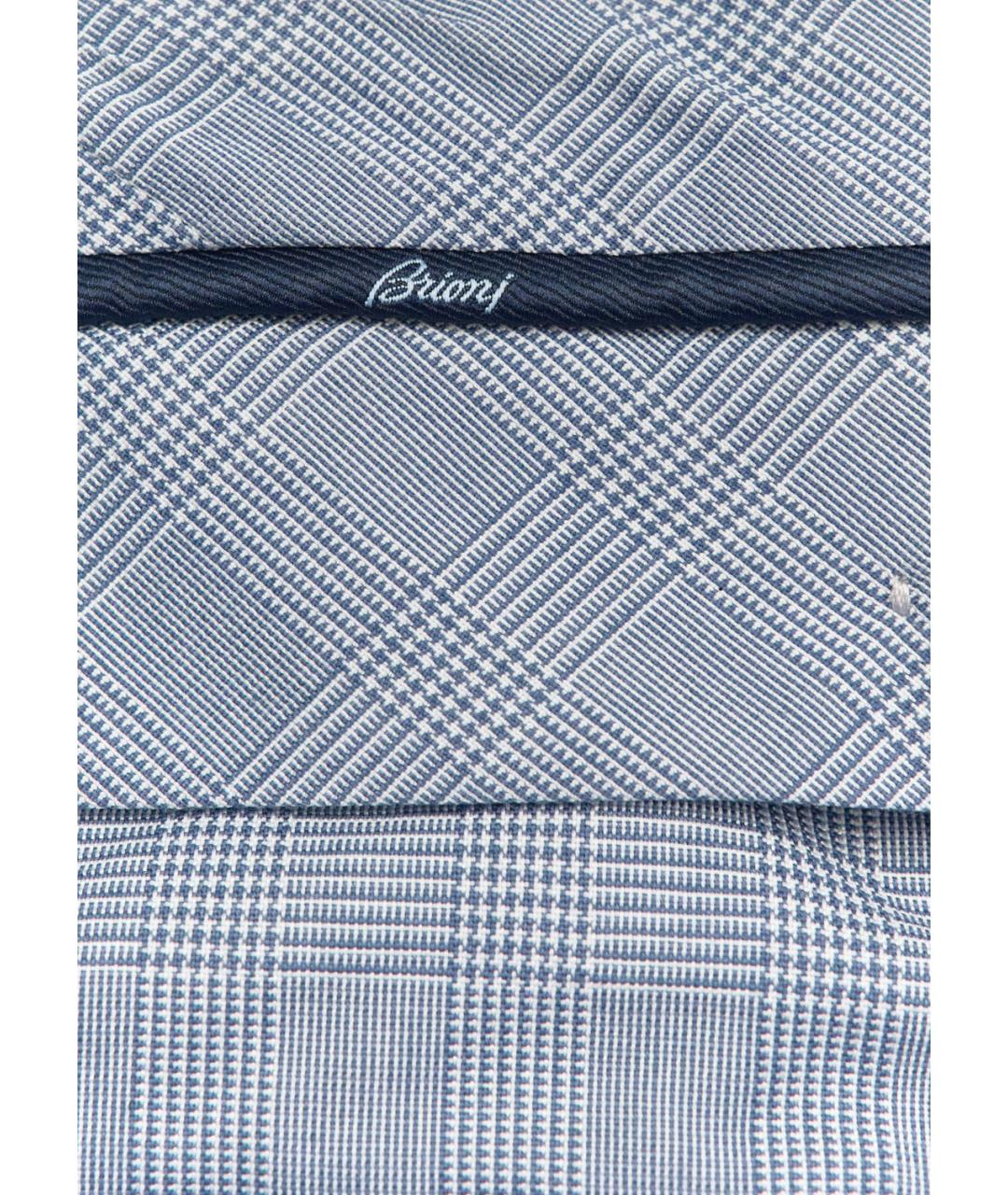 BRIONI Голубые хлопковые классические брюки, фото 3