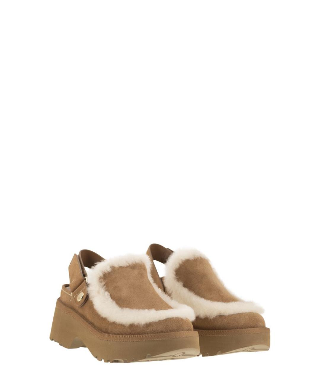 UGG AUSTRALIA Коричневые кожаные сандалии, фото 4