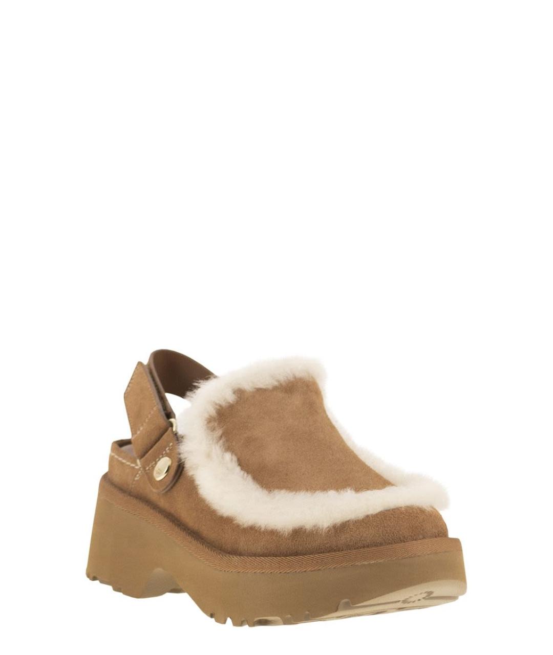 UGG AUSTRALIA Коричневые кожаные сандалии, фото 2