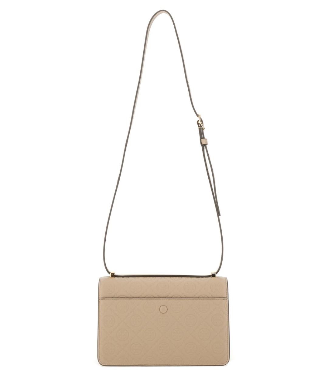 TORY BURCH Бежевая кожаная сумка через плечо, фото 2