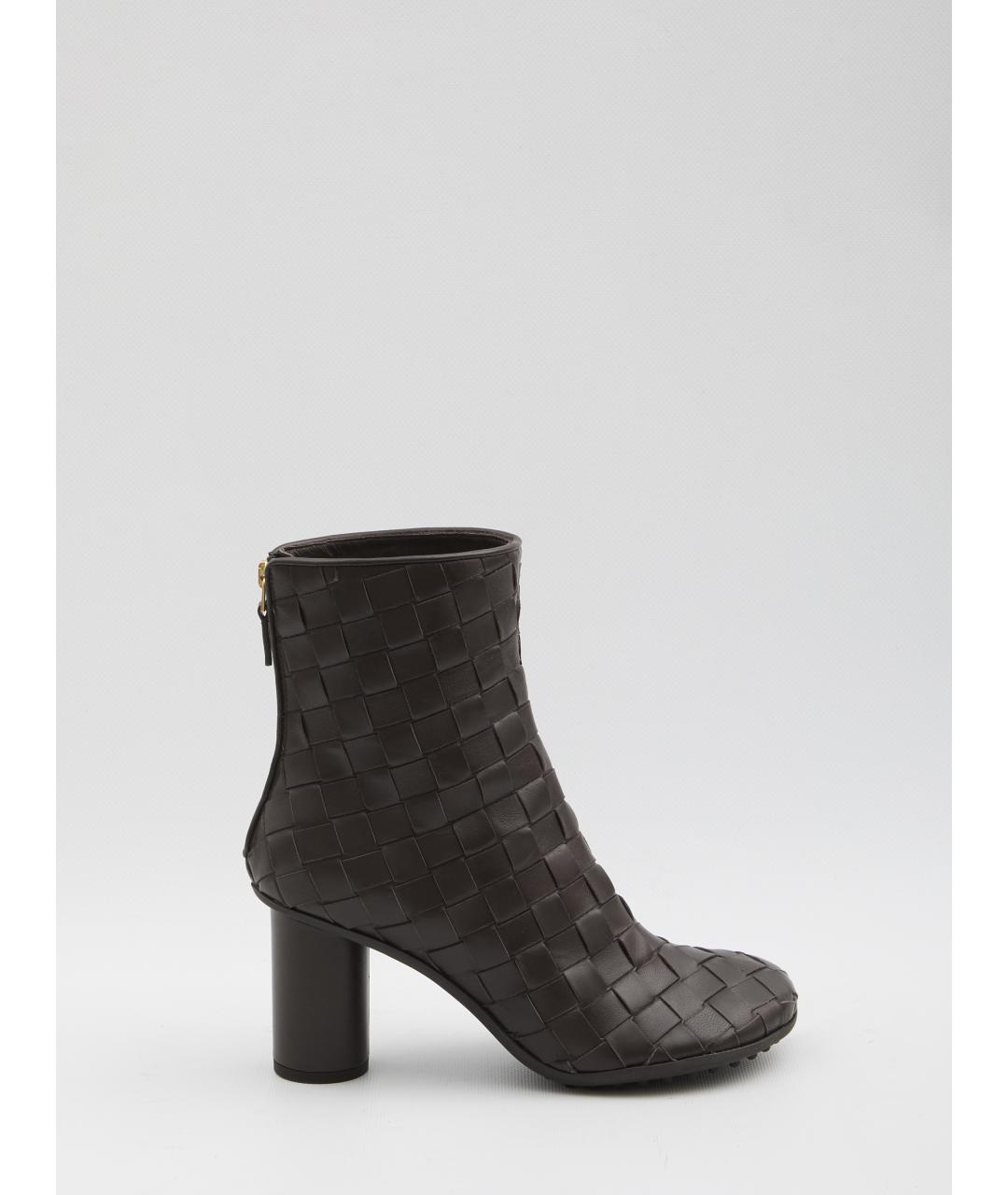BOTTEGA VENETA Коричневые кожаные ботильоны, фото 6