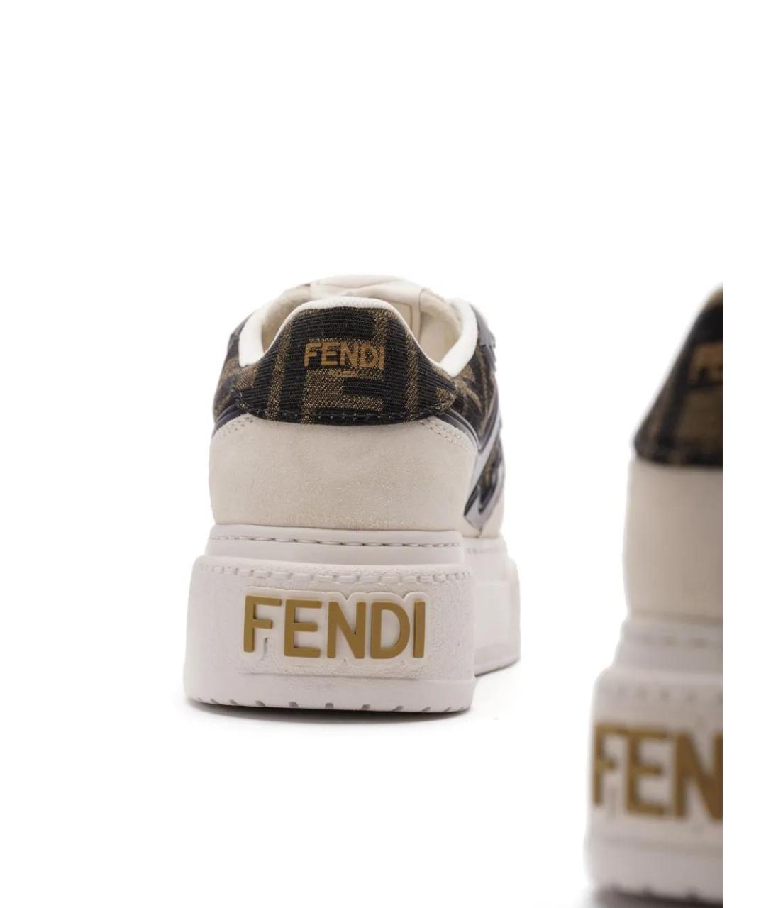 FENDI Белые кроссовки, фото 4